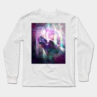 Psychedelic Trippy Wolf Long Sleeve T-Shirt